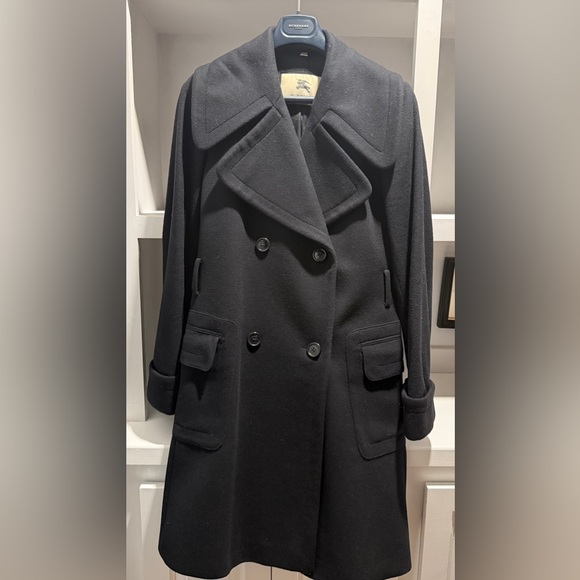 Burberry black wool/cashmere trench in pristine condition women’s US 10 - Picture 1 of 6